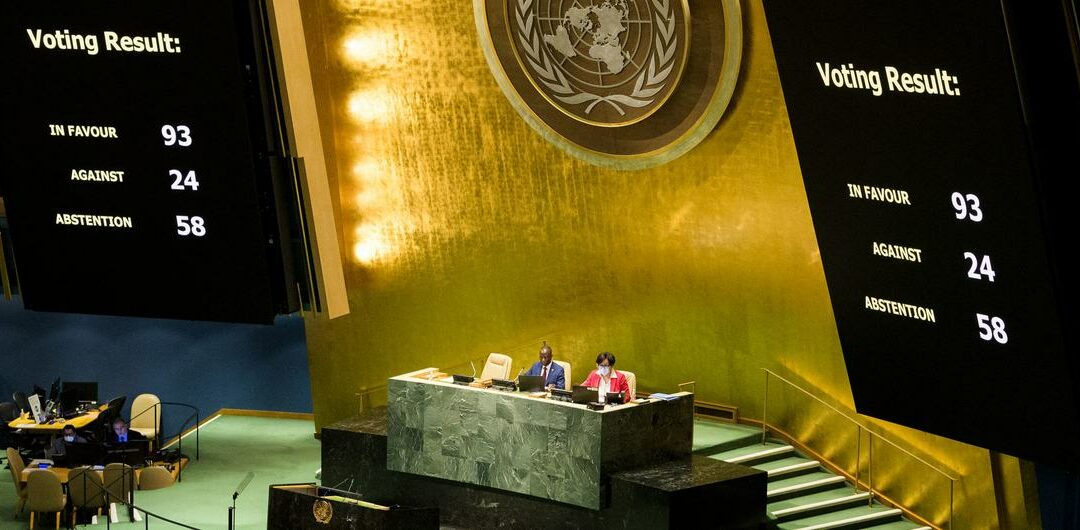 UN General Assembly votes to suspend Russia from the Human Rights Council